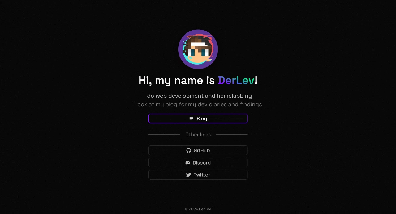 DerLev landing page