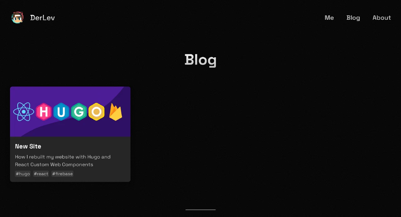 DerLev Blog page listing articles